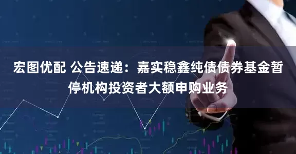 宏图优配 公告速递：嘉实稳鑫纯债债券基金暂停机构投资者大额申购业务