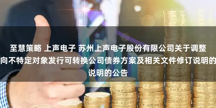 至慧策略 上声电子 苏州上声电子股份有限公司关于调整公司向不特定对象发行可转换公司债券方案及相关文件修订说明的公告